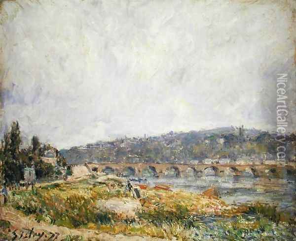 Bridge at Sevres, 1877 Oil Painting - Alfred Sisley