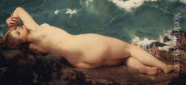 The Wave and the Pearl Oil Painting - Paul Jacques Aime Baudry