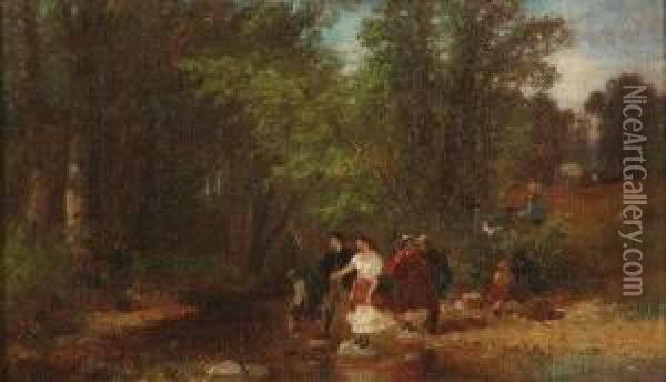 A Day In The Woods Oil Painting - Albert (Fitch) Bellows