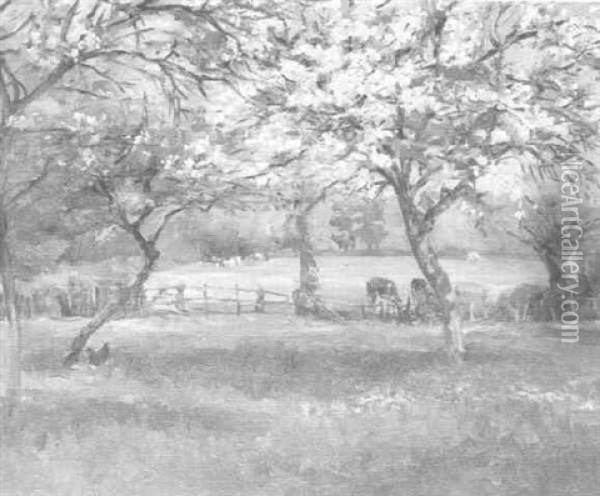 Blossom Trees Oil Painting - Gwendoline M. Hopton