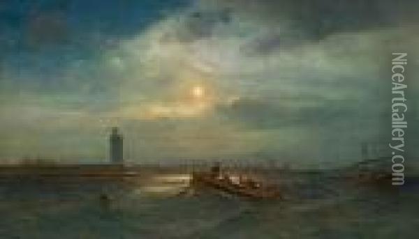 Voiliers En Mer. Oil Painting - Alfred Casile