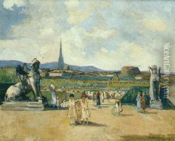 Blick Vom Belvedere Auf Wien Oil Painting - Hans Ruzicka-Lautenschlaeger
