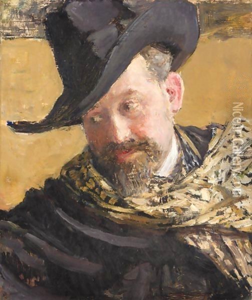 Portrait Of The Artist Vasily Levy Oil Painting - Ilya Efimovich Efimovich Repin