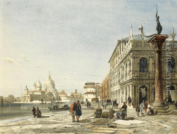Santa Maria Della Salute From The Doge's Palace, Venice Oil Painting - Thomas Shotter Boys