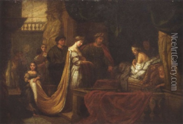 Erasistrate Decouvrant Les Causes De La Maladie D'antiochus Oil Painting - Louis de Boulogne the Younger