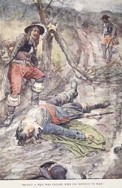 Today a Man Has Fallen Who Did Honour to Man, illustration from The Story of France Told to Boys and Girls by Mary MacGregor, 1920 Oil Painting - William Rainey