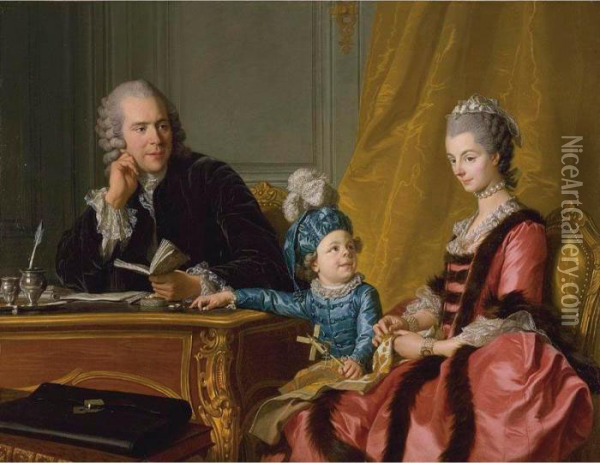 The Devin Family Oil Painting - Louis-Michel Van Loo