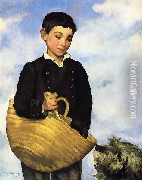 Boy with Dog Oil Painting - Edouard Manet