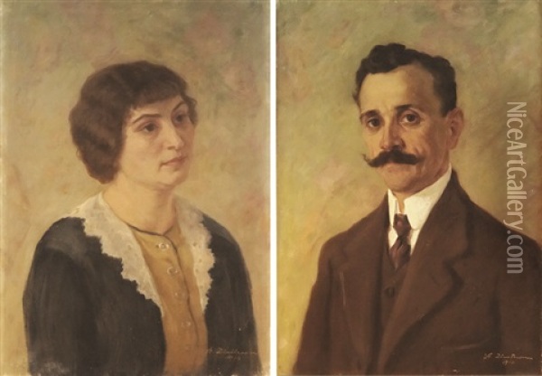 Family Portraits Oil Painting - Stefan Dimitrescu