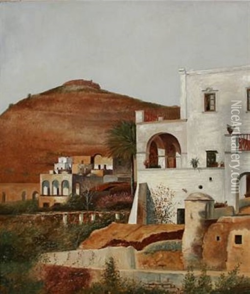 A Town In Southern Europe Oil Painting - Oscar Paulsen
