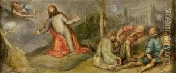 Jesus Au Jardin Des Oliviers Oil Painting - Simon de Vos