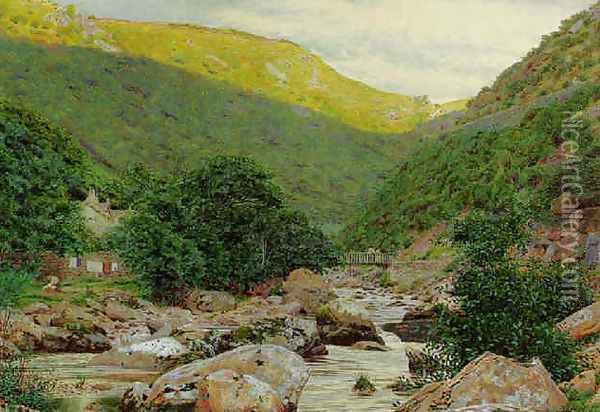 On the East Lynn, Middleham, North Devon 1858 Oil Painting - George Price Boyce