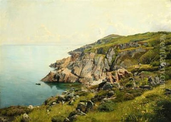 Coastal Scape From Sweden Oil Painting - Georg Nicolaj Achen