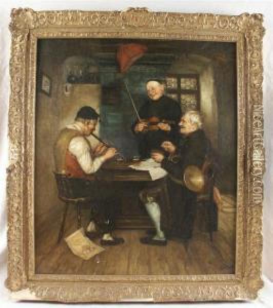 Three Musicians Oil Painting - Lucia Mathilde Van Gelder
