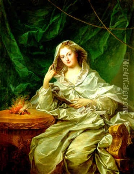 Portrait De Femme En Vestiale Oil Painting - Jean-Baptiste van Loo
