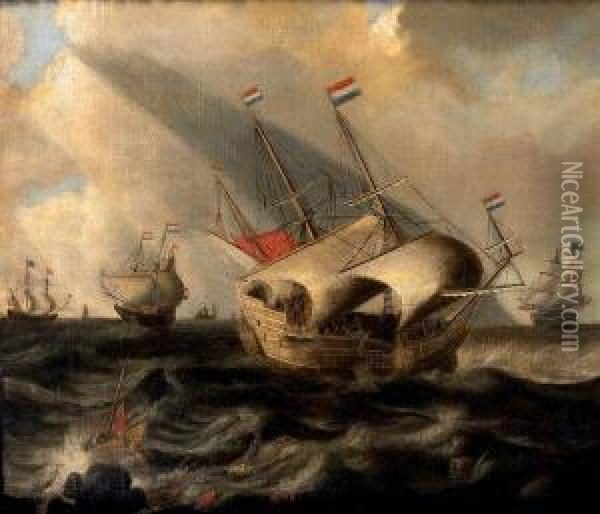 Marine Oil Painting - Cornelis Hendricksz. The Younger Vroom