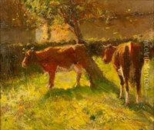 Nearly Milking Time Oil Painting - Harry Filder