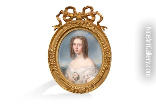 Portrait De La Duchesse De Cadore Oil Painting - Francois Meuret
