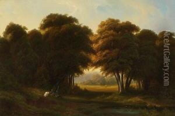 Waldlandschaft Oil Painting - Carl Friedrich Lessing