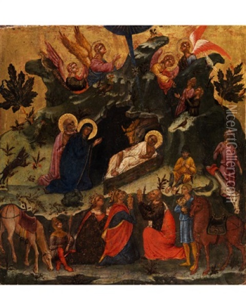 Anbetung Der Heiligen Drei Konige Oil Painting - Paolo Veneziano