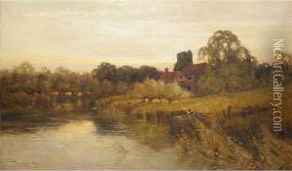 A River Mooring Oil Painting - Harry Pennell