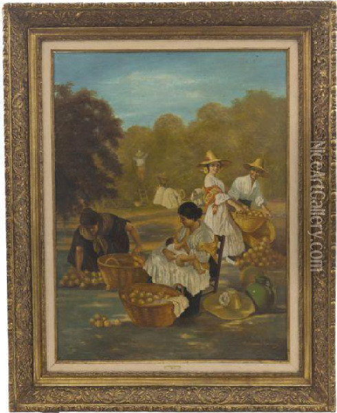 Paisaje Valenciano Oil Painting - Jose Antonio Escudero Y Espronceda