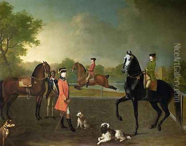 Henry 10th Earl of Pembroke and his son George Augustus Lord Herbert 1759-1827 Oil Painting - David Morier