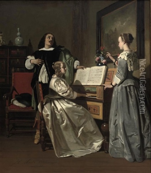 The Chamber Concert Oil Painting - Johann Cornelius Mertz