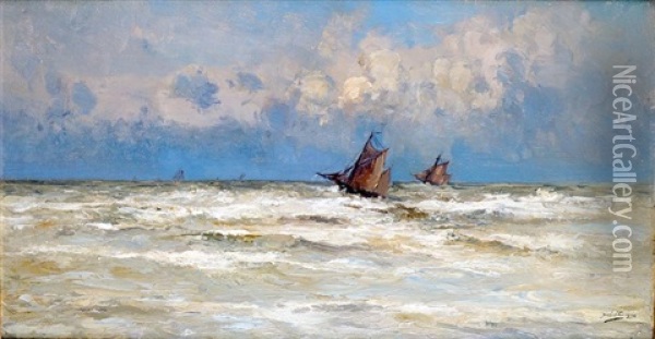 Marine Oil Painting - Joseph Charles Francois