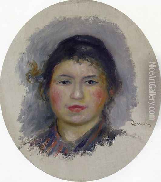 Head Of A Young Woman7 Oil Painting - Pierre Auguste Renoir
