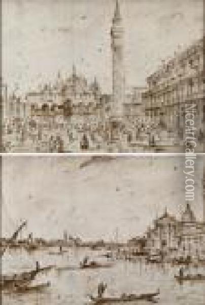 Venetian Cityscape Drawings Oil Painting - Giacomo Guardi