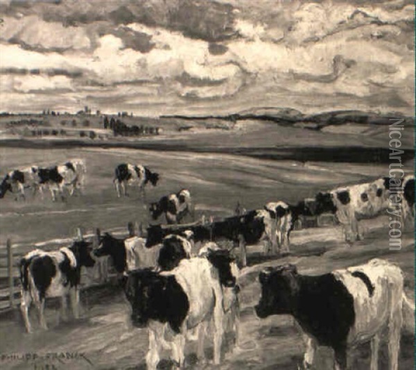 Uckermarkische Landschaft Mit Einer Viehherde Oil Painting - Philipp Franck