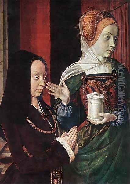 Mary Magdalen and a Donator Oil Painting - Unknown Painter