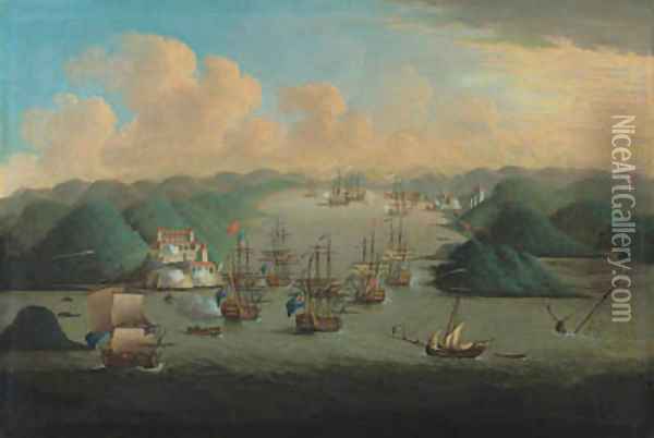 The Taking of Porto Bello, 23rd November 1739 Oil Painting - Samuel Scott