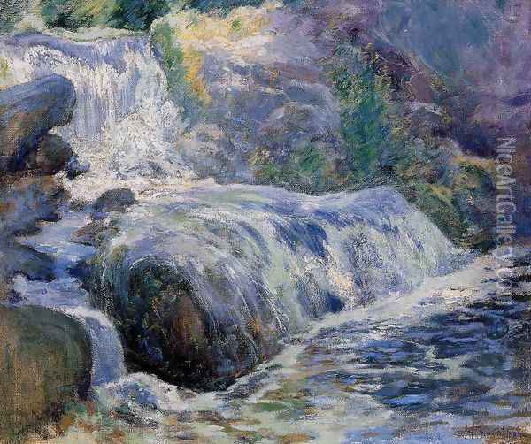 Waterfall Blue Brook Oil Painting - John Henry Twachtman