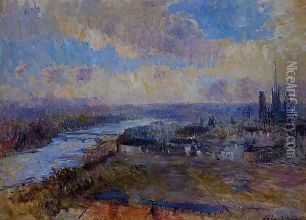 The Seine at Rouen I Oil Painting - Albert Lebourg