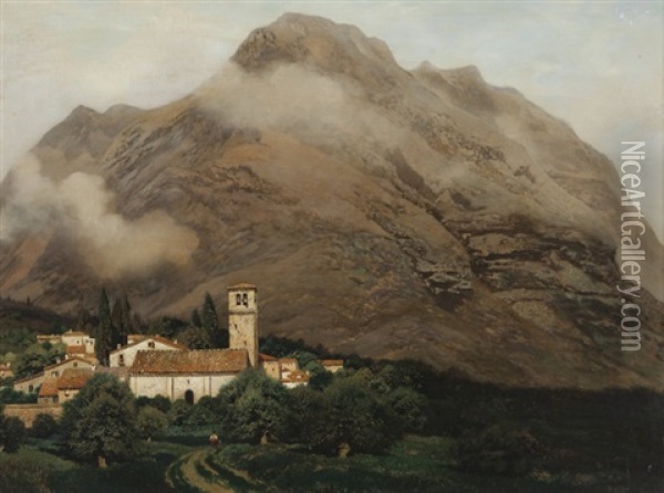 Untitled (italian Landscape) Oil Painting - Henry Pember Smith