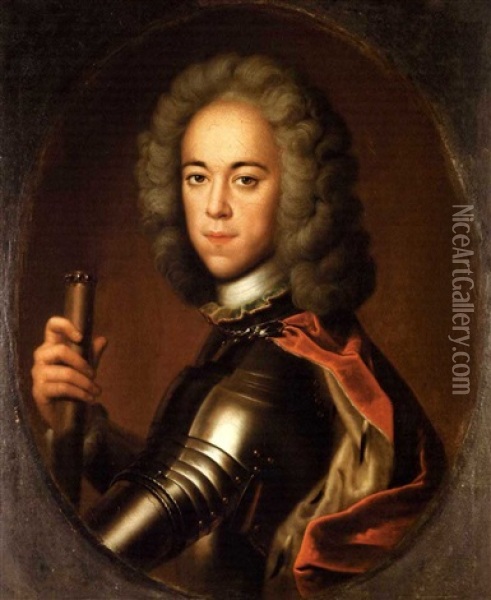 Portrait Of Czarevich Alexei, Son Of Czar Peter I Of Russia Oil Painting - Bernhard Christoph Francke