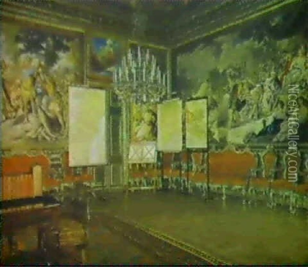 Le Salon De Conseil, Stockholm Oil Painting - Josef Theodor Hansen