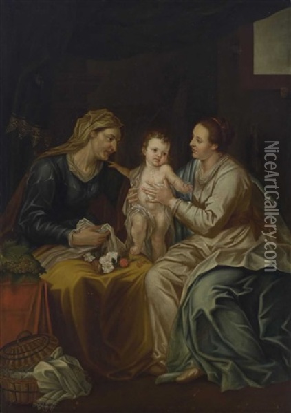 Maria Mit Dem Kind Und Hl. Anna Oil Painting - Peter de Witte the Elder