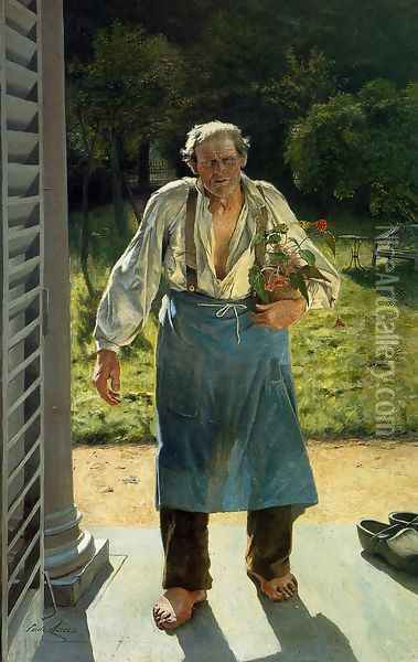 The Old Gardener Oil Painting - Emil Claus