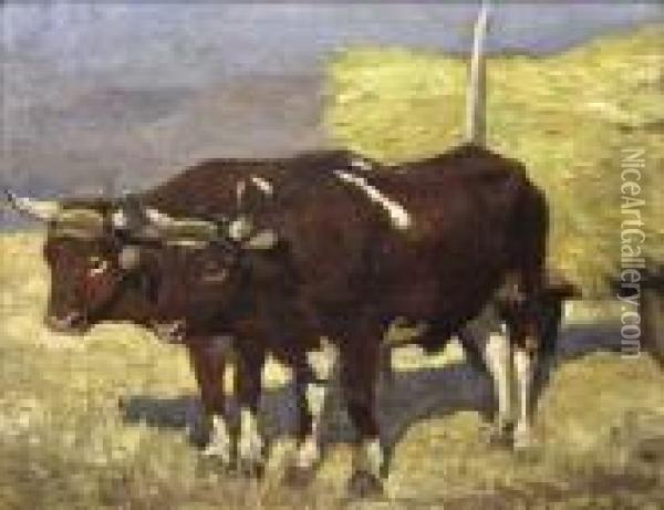 Oxen Team Oil Painting - William Henry Dethlef Koerner
