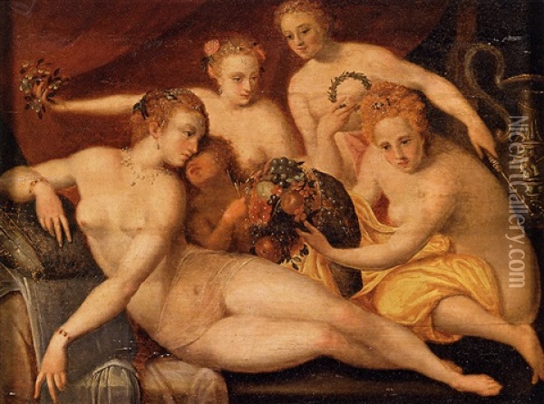 The Three Graces Oil Painting - Frans Floris the Elder