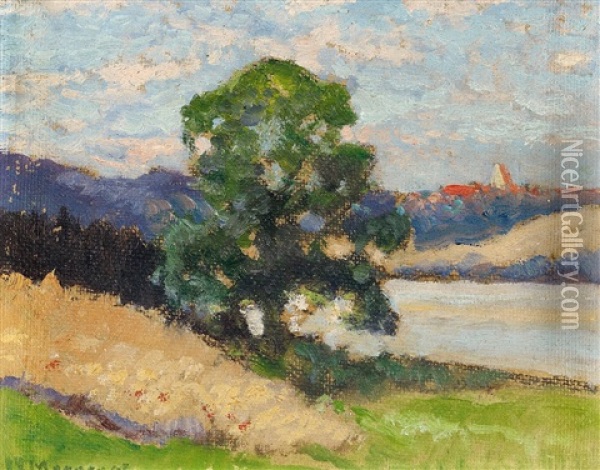 Landschaft (study) Oil Painting - Carl Ernst Morgenstern