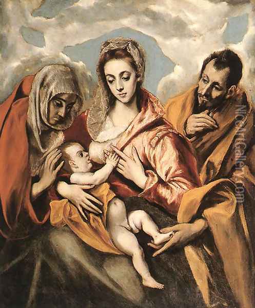 Holy Family Oil Painting - El Greco (Domenikos Theotokopoulos)