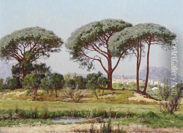 Parasol Pines, St Raphael Oil Painting - William Baptiste Baird