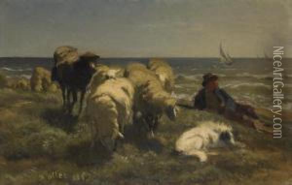 Schafherde Am Meer Oil Painting - Rudolf Koller