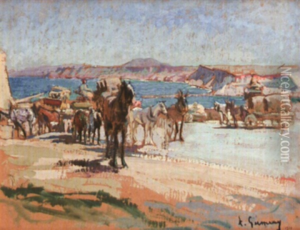 Le Transport De La Recolte Oil Painting - Adolphe Ernest Gumery