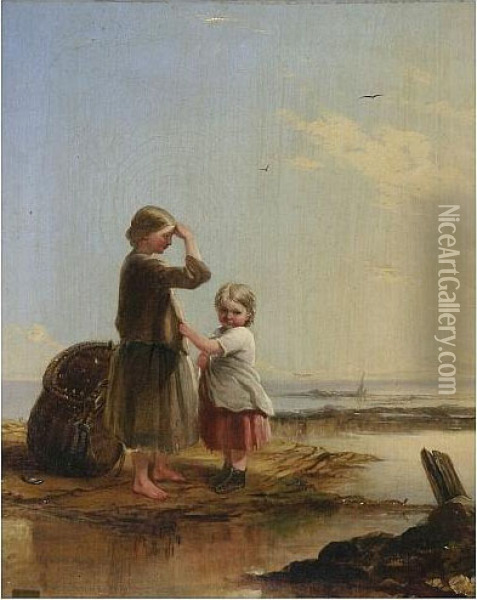 Fisher Children - The Expected Return Oil Painting - Robinson Elliot
