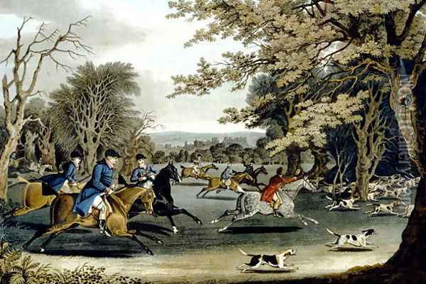 Royal Hunt in Windsor Park, engraved by Matthew Dubourg (fl.1813-20) 1829 Oil Painting - James Pollard